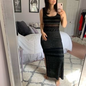 Black Lace Cut-Out Maxi Dress